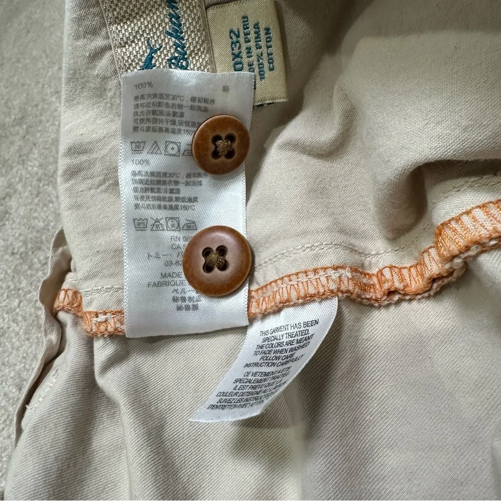 Tommy Bahama Men’s 40x32 Pima Cotton Khaki Chino Pants
